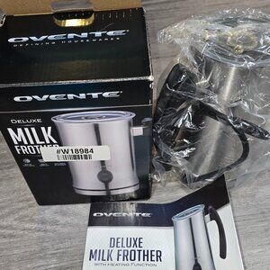 New OVENTE Electric Deluxe Milk Frother with Heating Function #FR4810BR Coffee